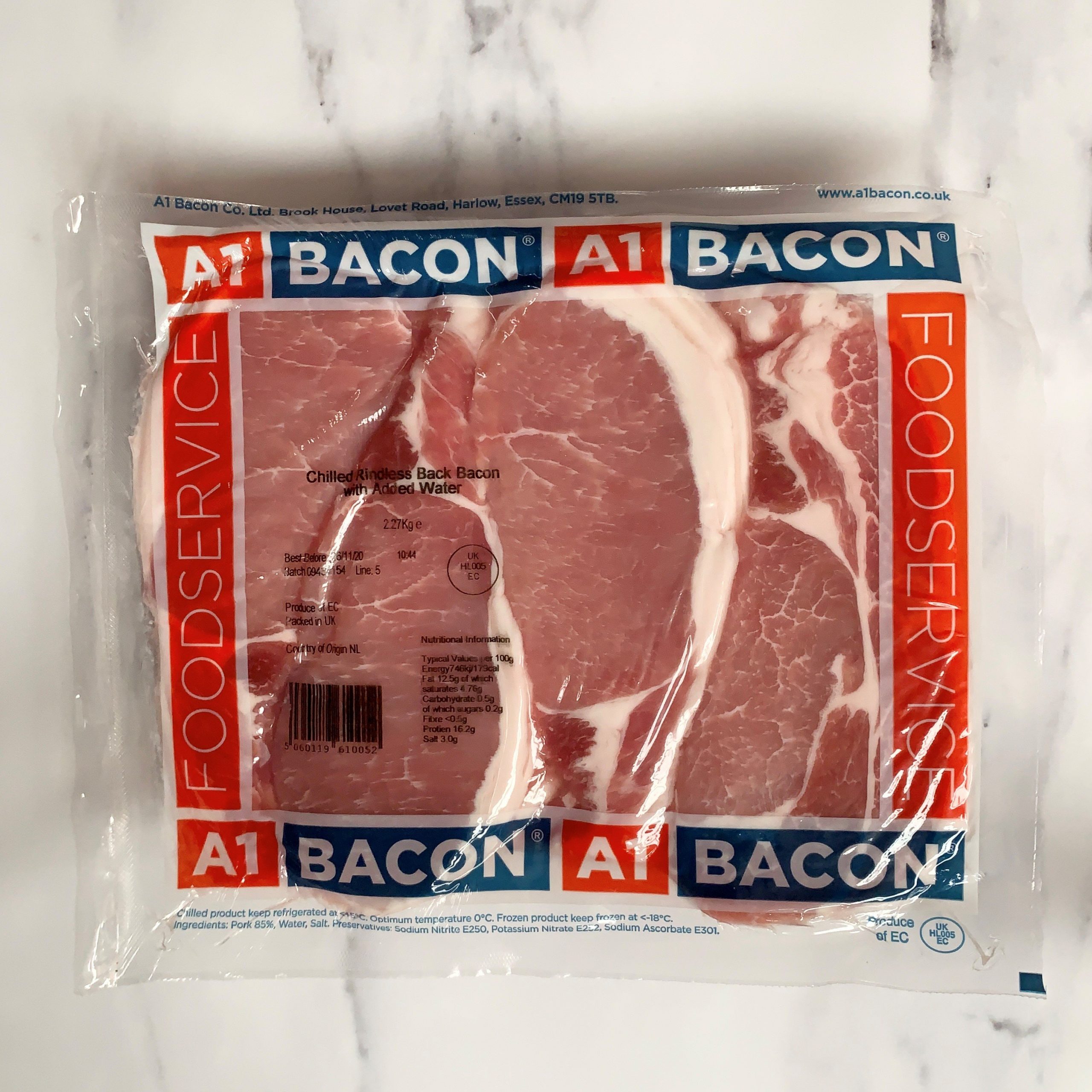 Unsmoked Back Bacon – 2.27kg