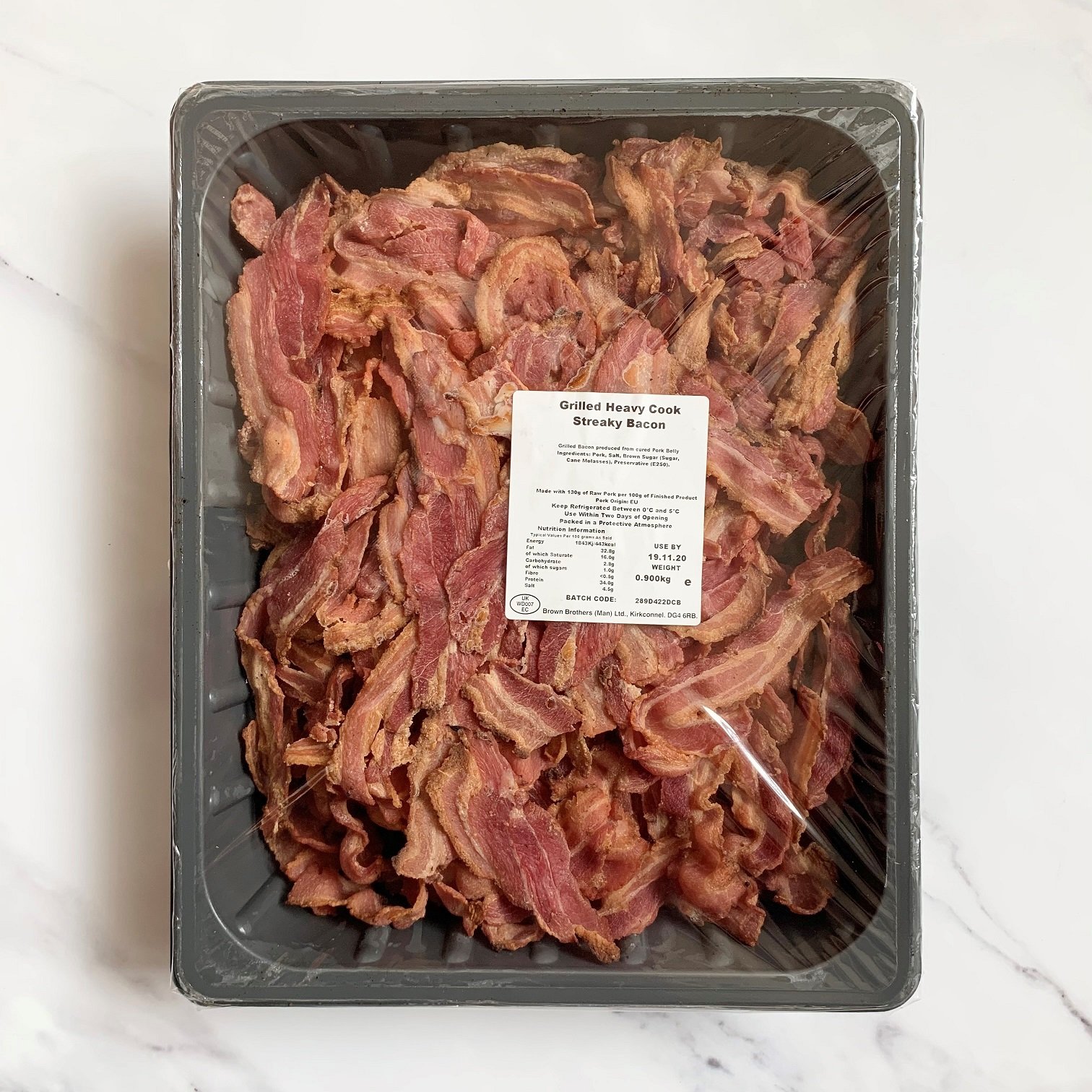 Cooked Crispy Streaky Bacon – 900g