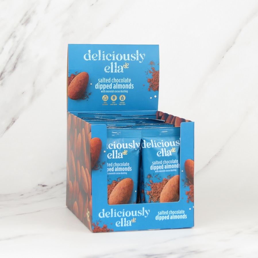 Deliciously Ella Salted Chocolate Dipped Almonds – 24 x 30g