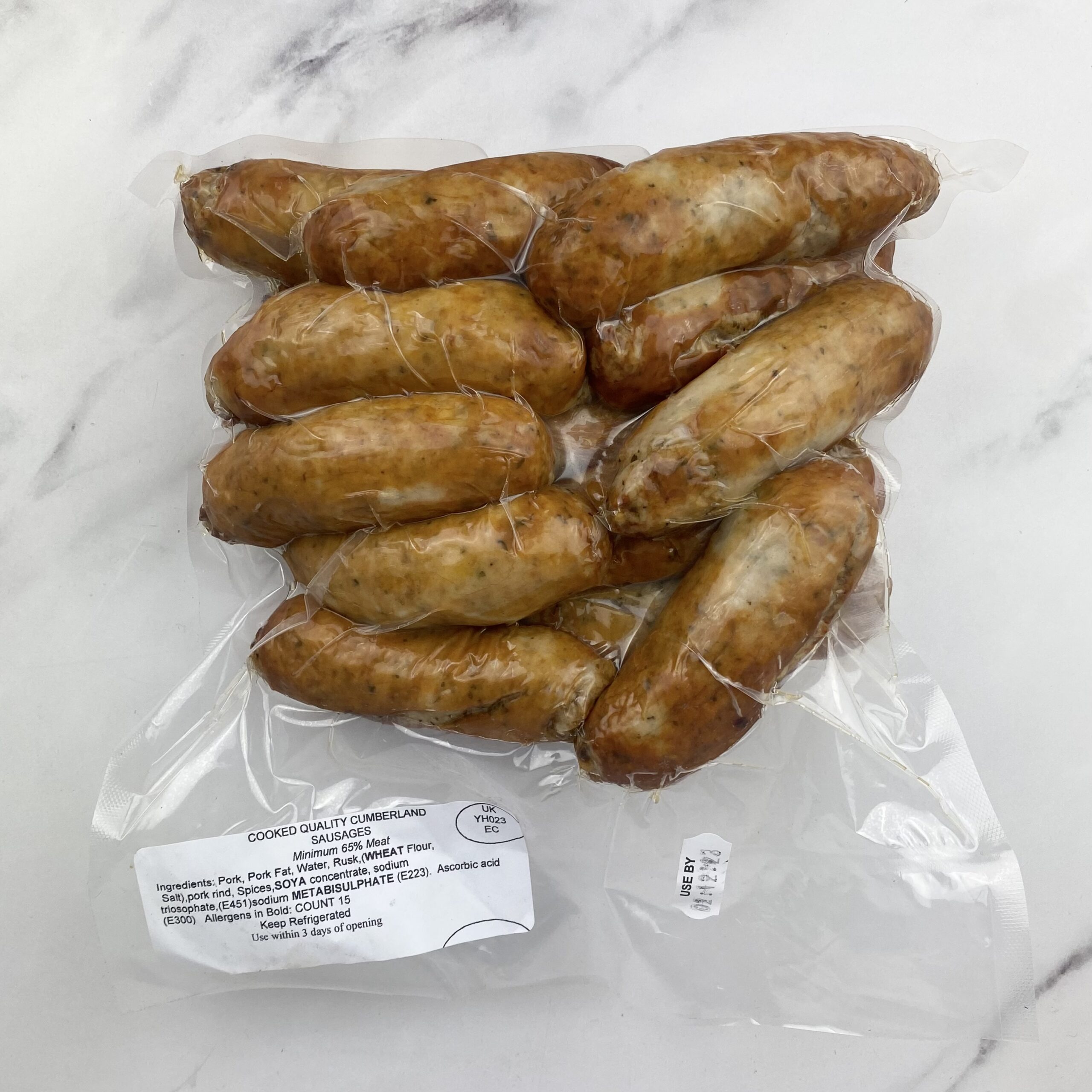 Cooked Cumberland Sausage 6’s x 15 (Pre-Order)