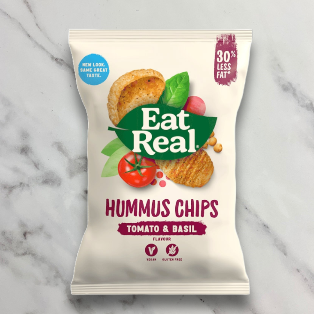 Eat Real Tomato & Basil Hummus Chips – 18 x 45g