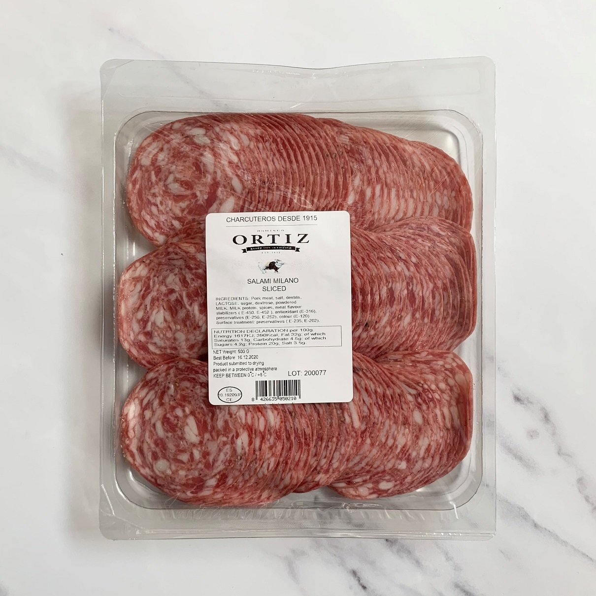 Ortiz Sliced Salami Milano – 500g