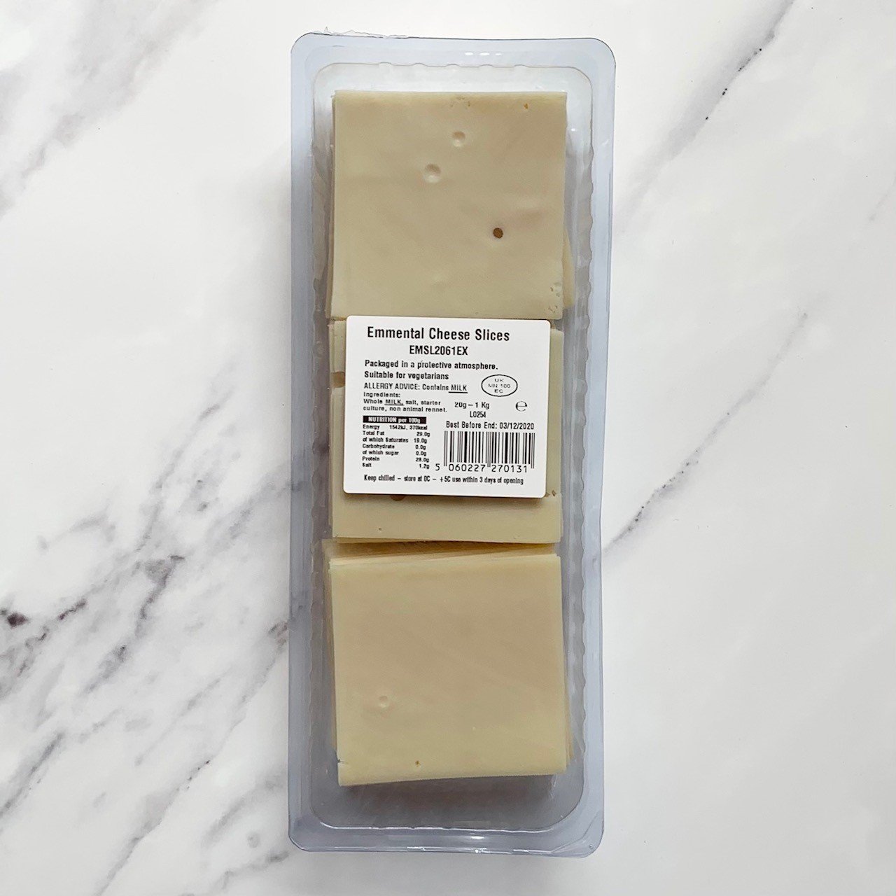 Sliced Emmental Cheese – 1kg