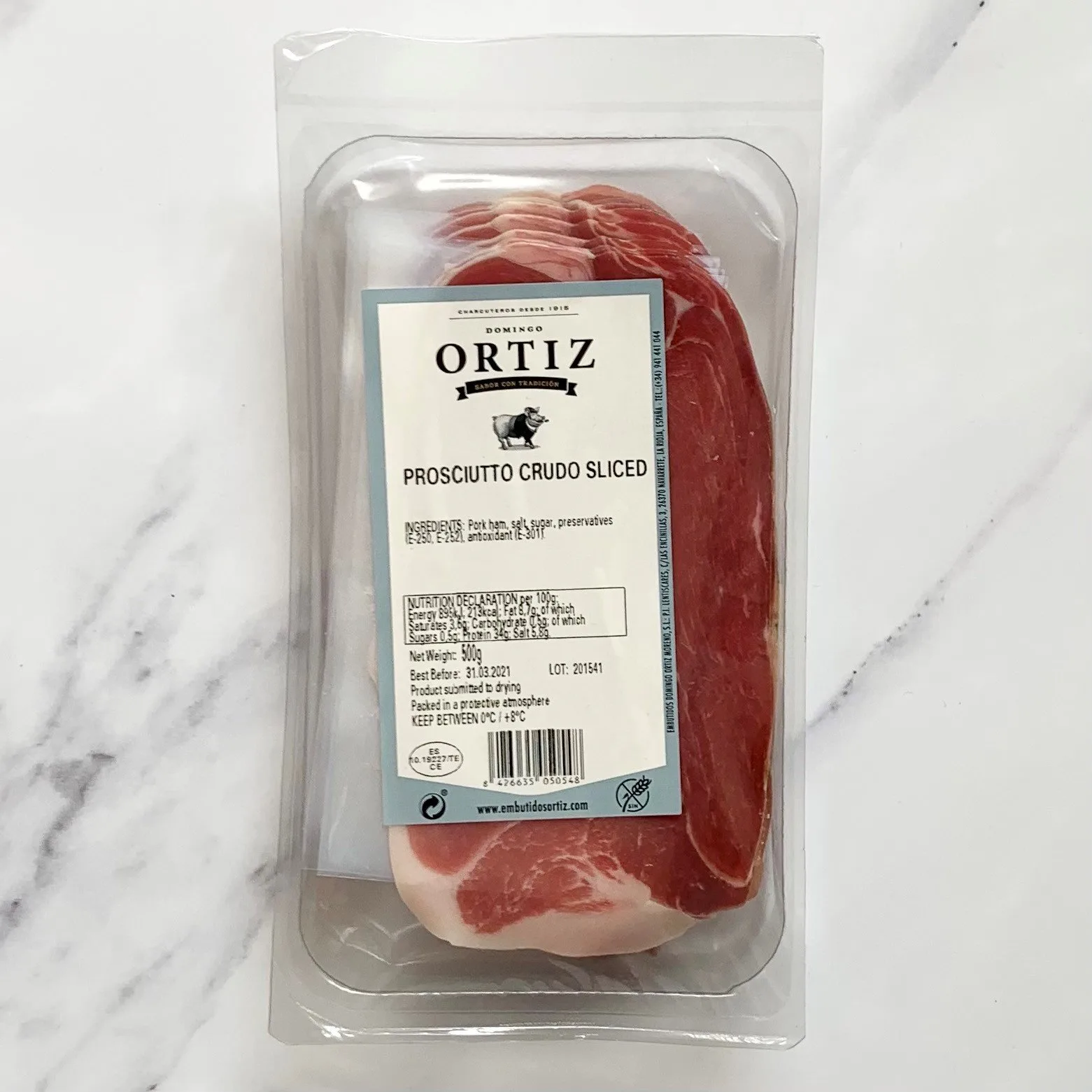 Ortiz Sliced Prosciutto Crudo – 500g