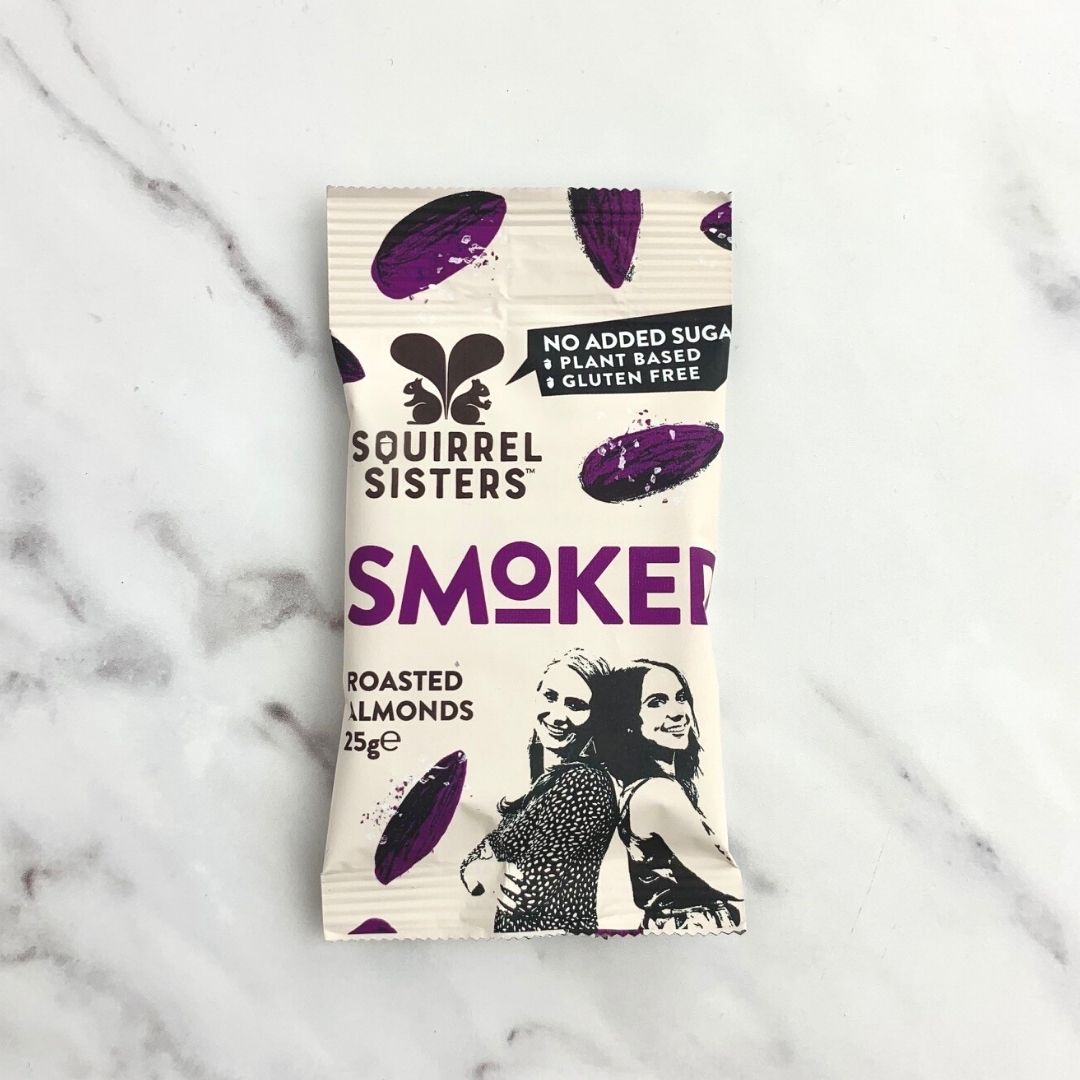 Squirrel Sisters Smoked Roasted Almonds – 20 x 25g