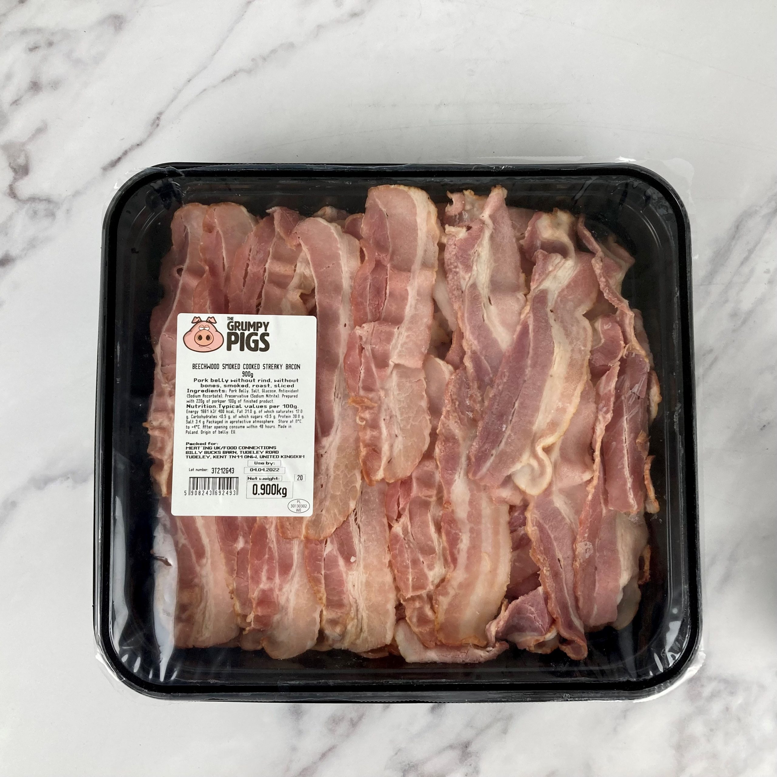 Grumpy Pig – Beechwood Smoked Crispy Bacon – 900g