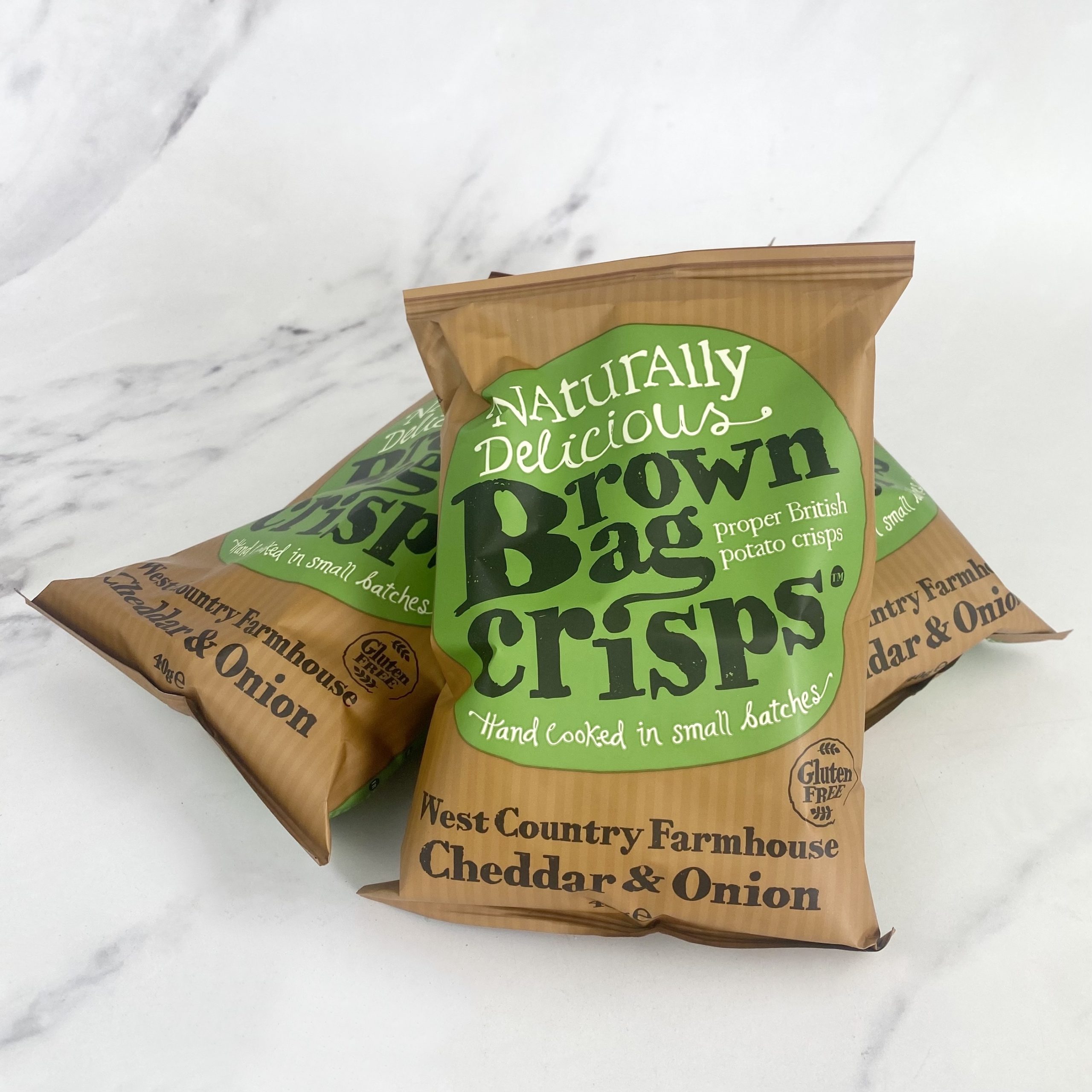 Brown Bag Cheddar and Onion Crisps – 20x40g