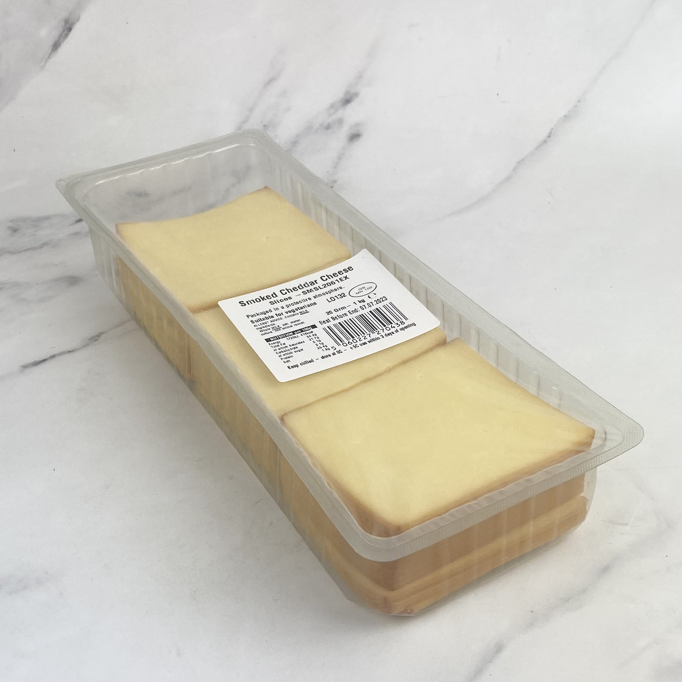 Sliced Smoked Cheddar – 1kg