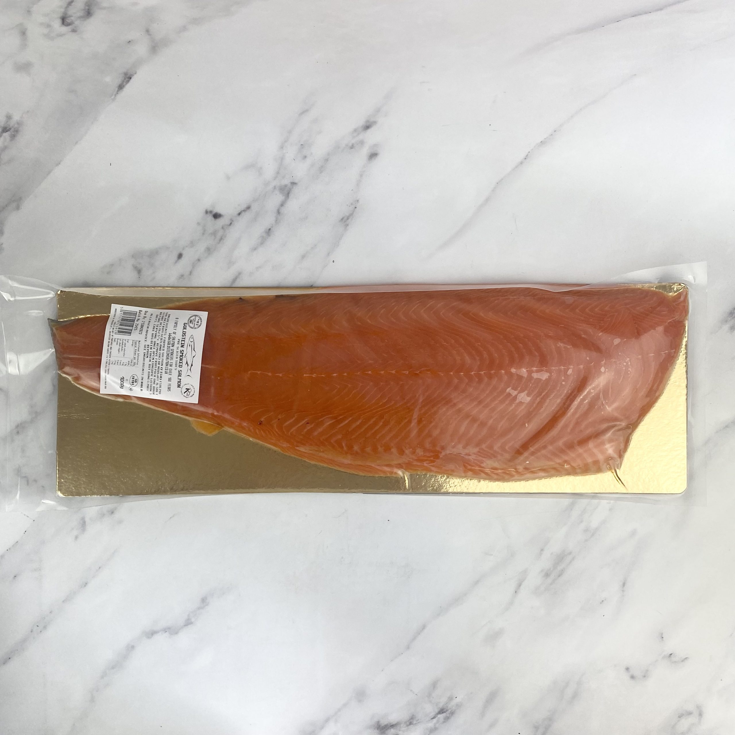 Whole Sliced Side of Goldstein Smoked Salmon – approx 1kg