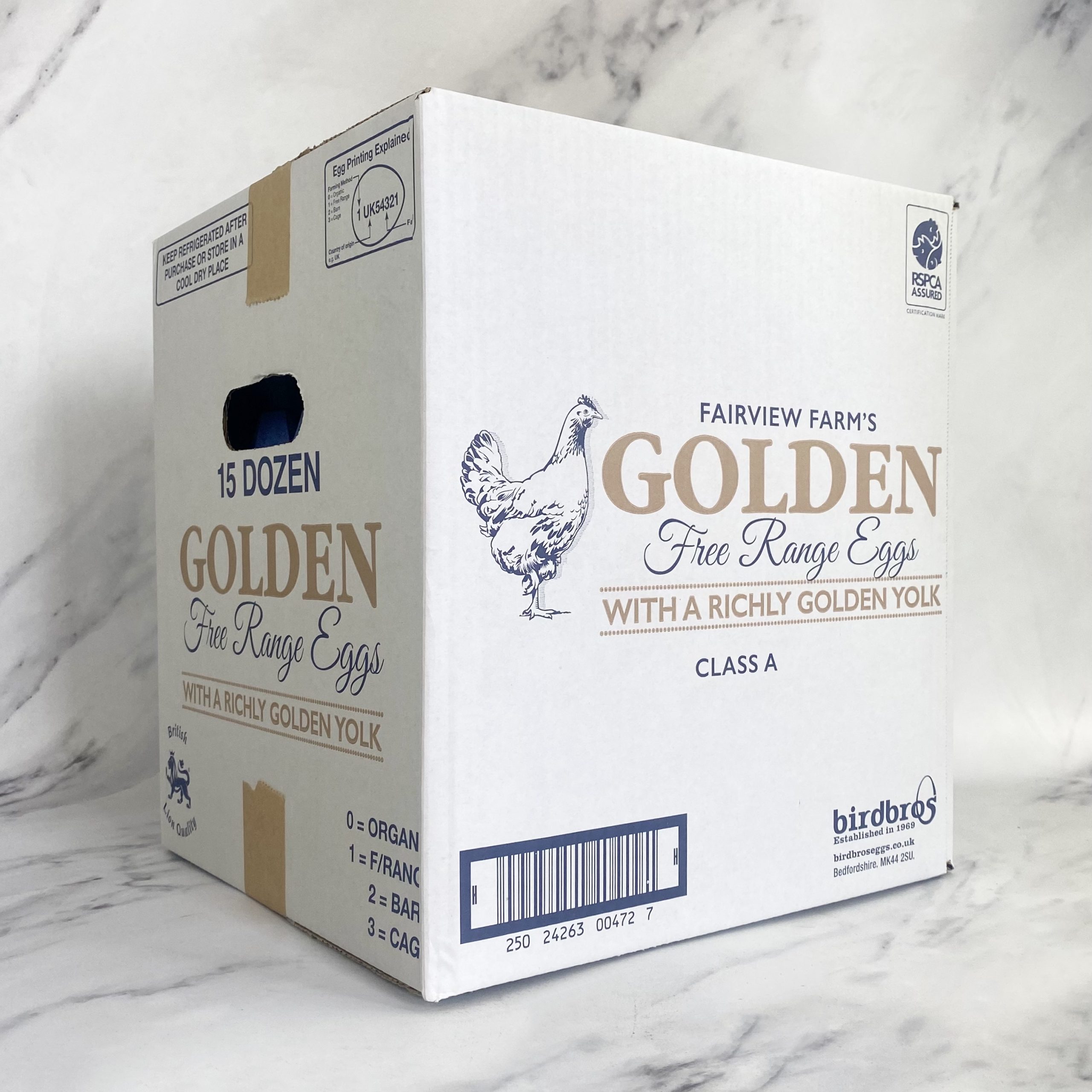 Bird Bros Free Range Medium Golden Eggs – Box 180
