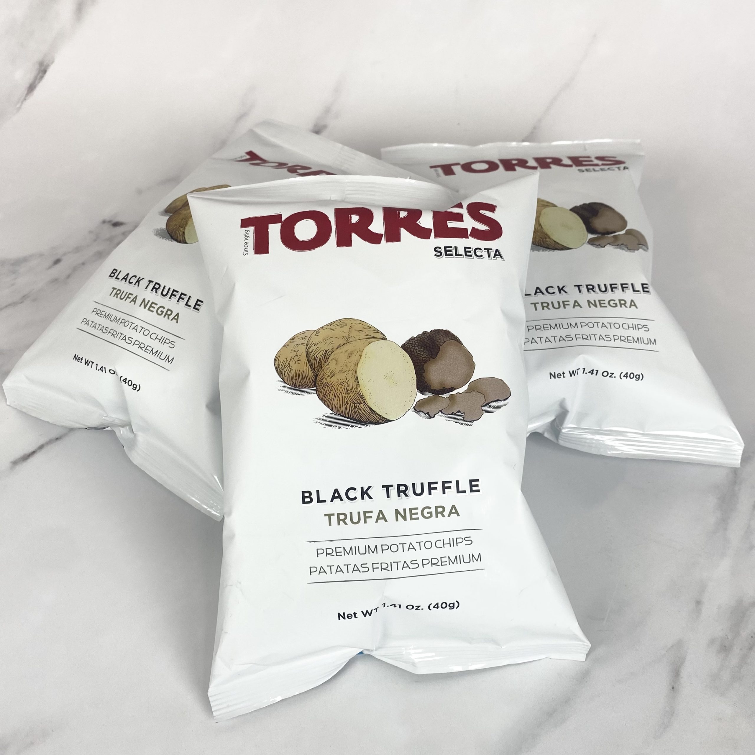 Torres Premium Potato Chips Black Truffle 1.41oz/40g - Patatas