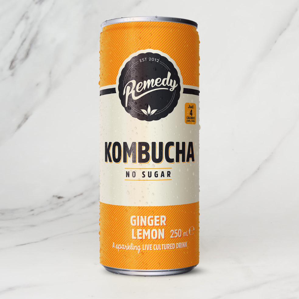 Remedy Ginger Lemon Kombucha – 12 x 250ml