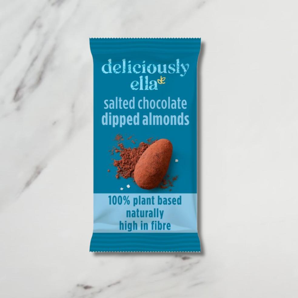 Deliciously Ella Salted Chocolate Dipped Almonds – 12x27g