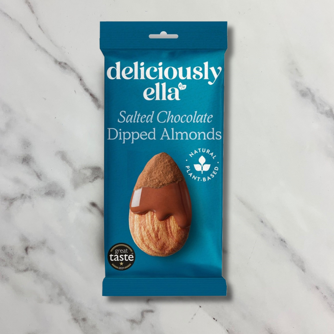 Deliciously Ella Salted Chocolate Dipped Almonds – 12 x 27g