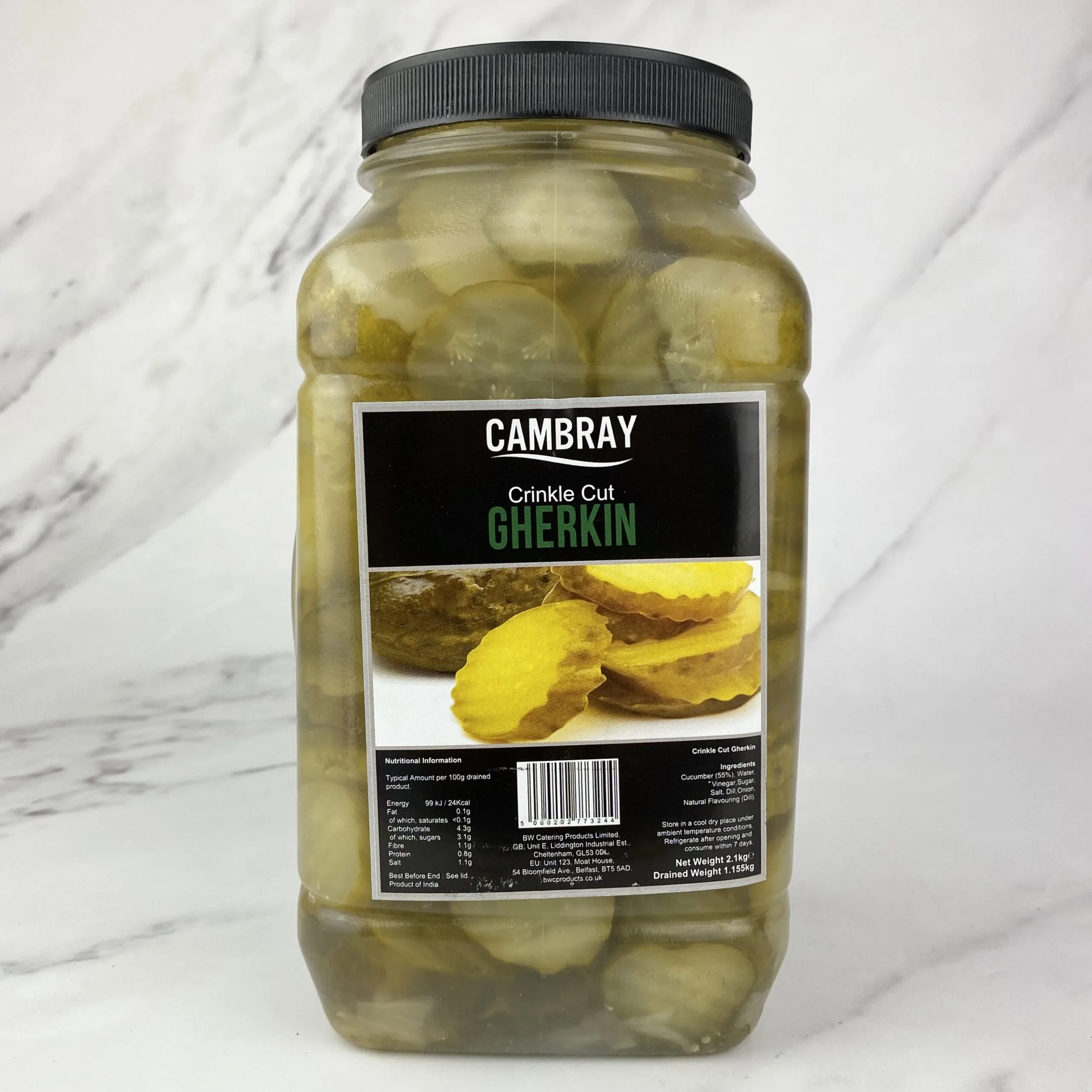 Crinkle Cut Round Sliced Gherkins – 2.1Kg