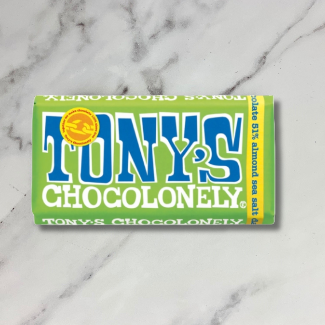 Tony’s Chocolonely Vegan Dark Almond Sea Salt – 35 x 50g