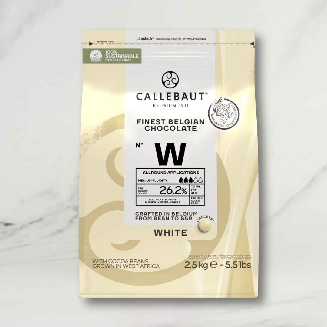 Callebaut 29.5% White Chocolate Callets – 2.5kg