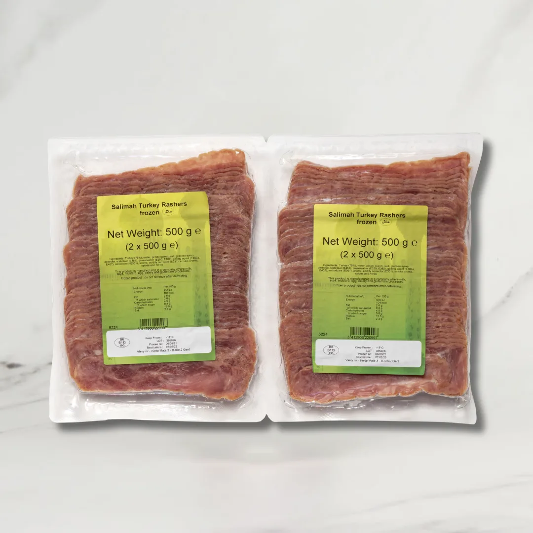 Halal Turkey Rashers (frozen) – 2 x 500 g
